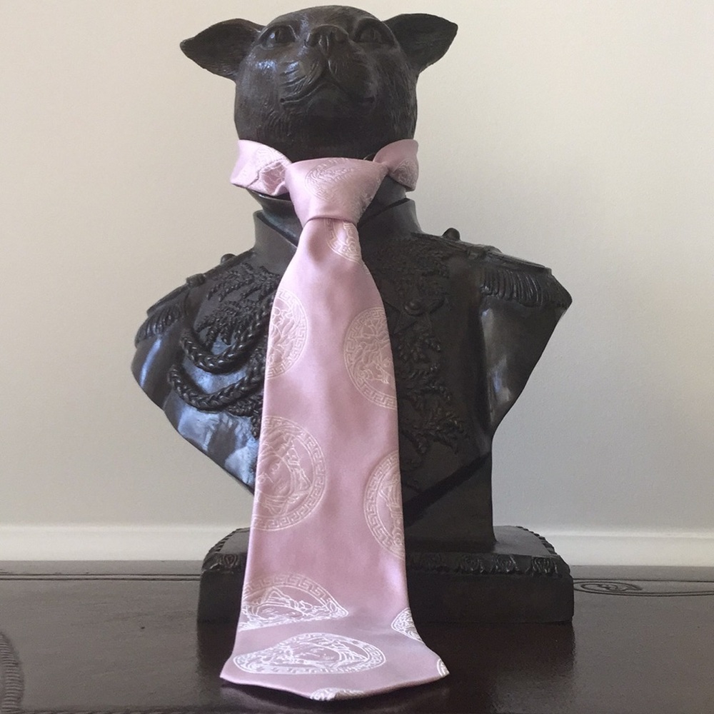 SOLD!πHPπSilk Medusa Medallion Tie in Dusty Rose - Picture 1 of 7